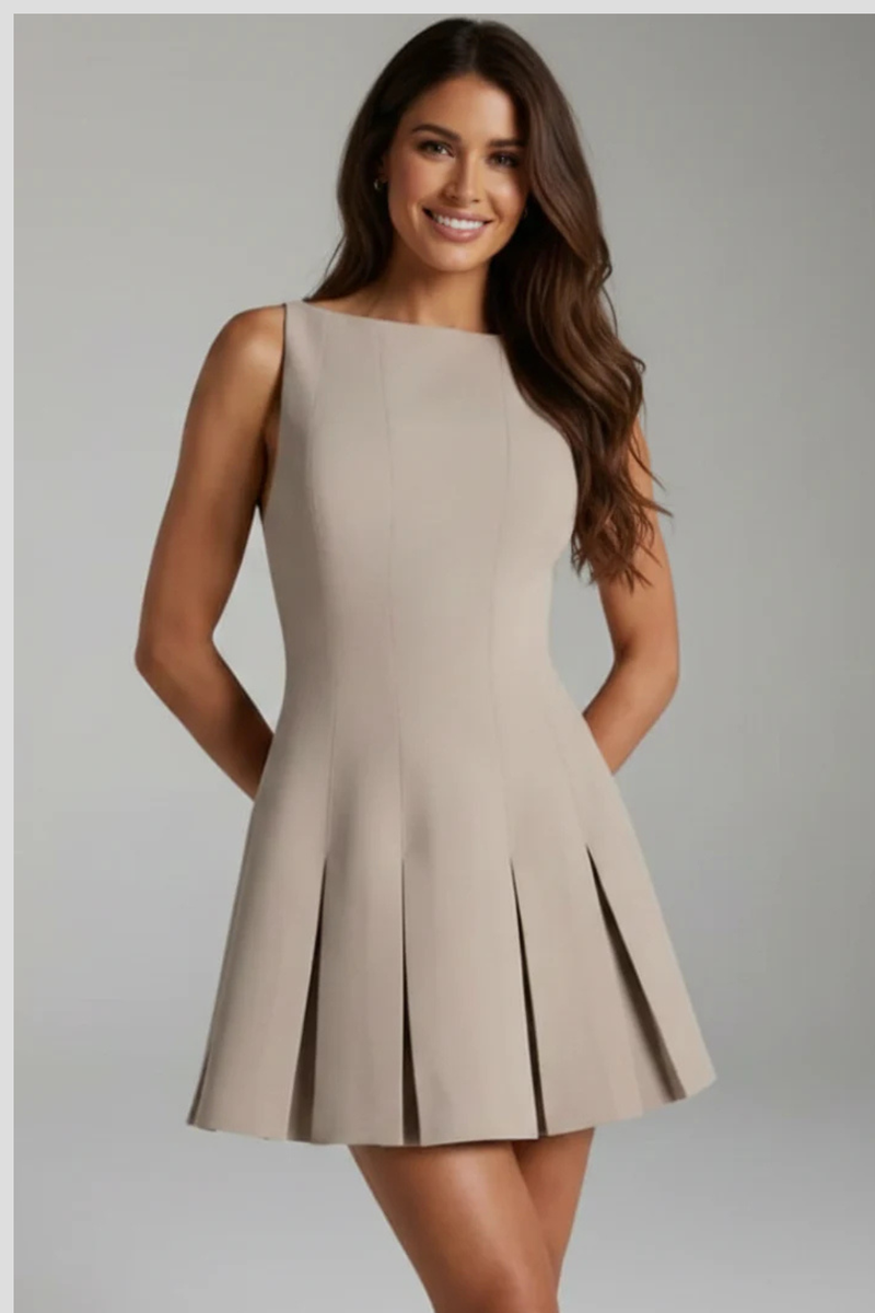 Willa Women's Pleated Dress - flat lay