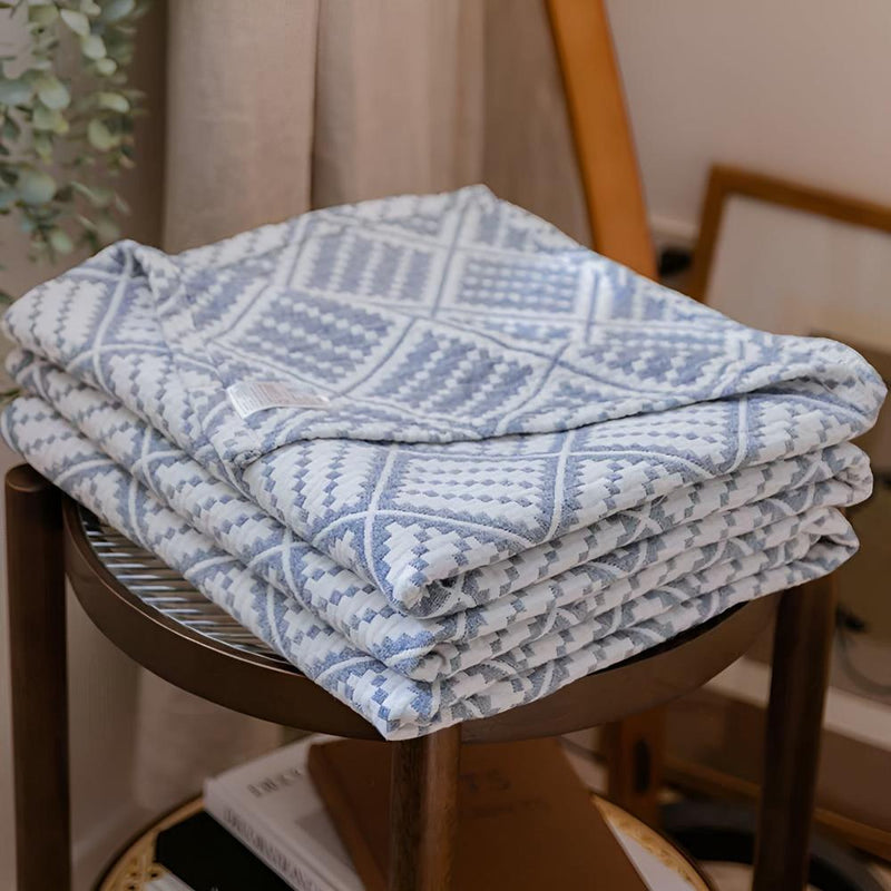 Kestrel Plaid Pattern Cotton Blanket | Cotton, Year-Round