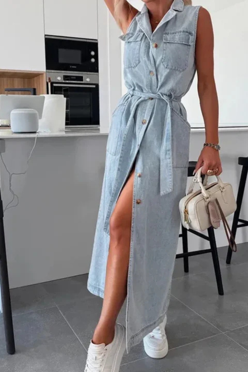 Ulla Women's Maxi Dress - fabric and finish detail