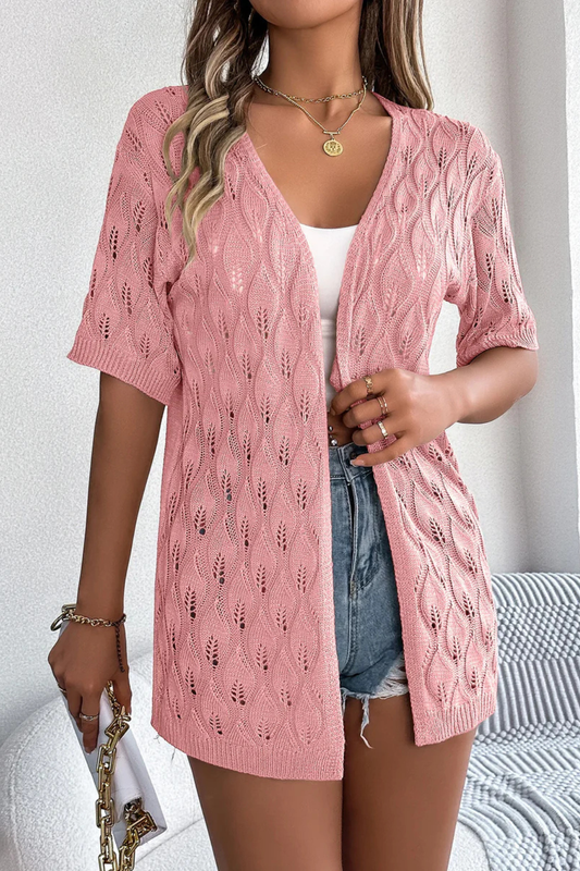 Perla Women's Crochet Cardigan - styled view