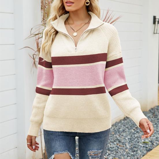 Paloma Women's Striped Sweater | Zip