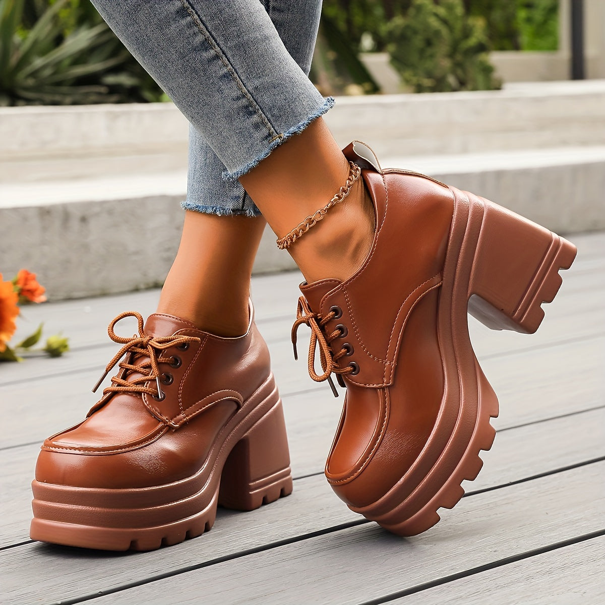Odette Women's Platform Oxfords - fabric and finish detail