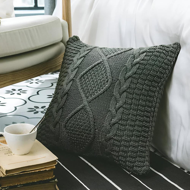 Vale Braided Knitted Cushion Cover | Knitted, Living Room
