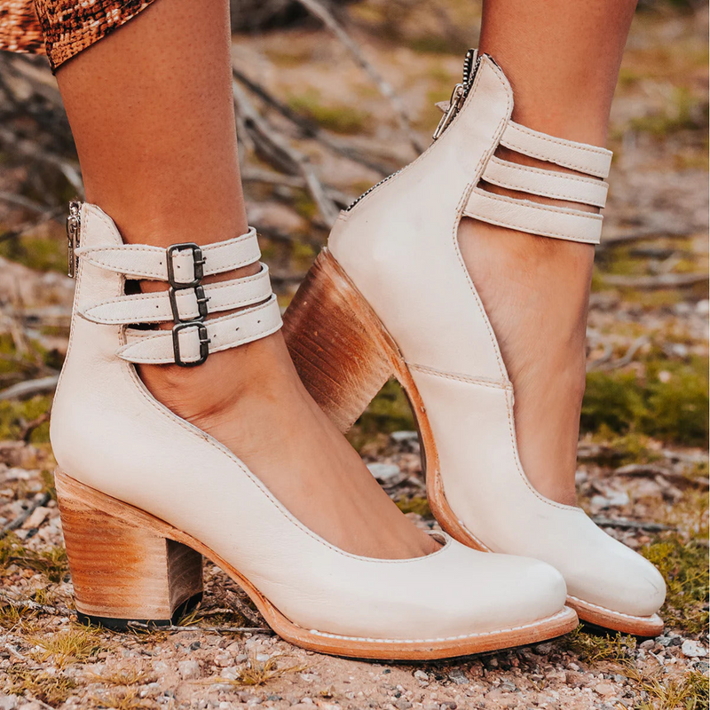 Ava Women's Block Heel Ankle Boots - back view