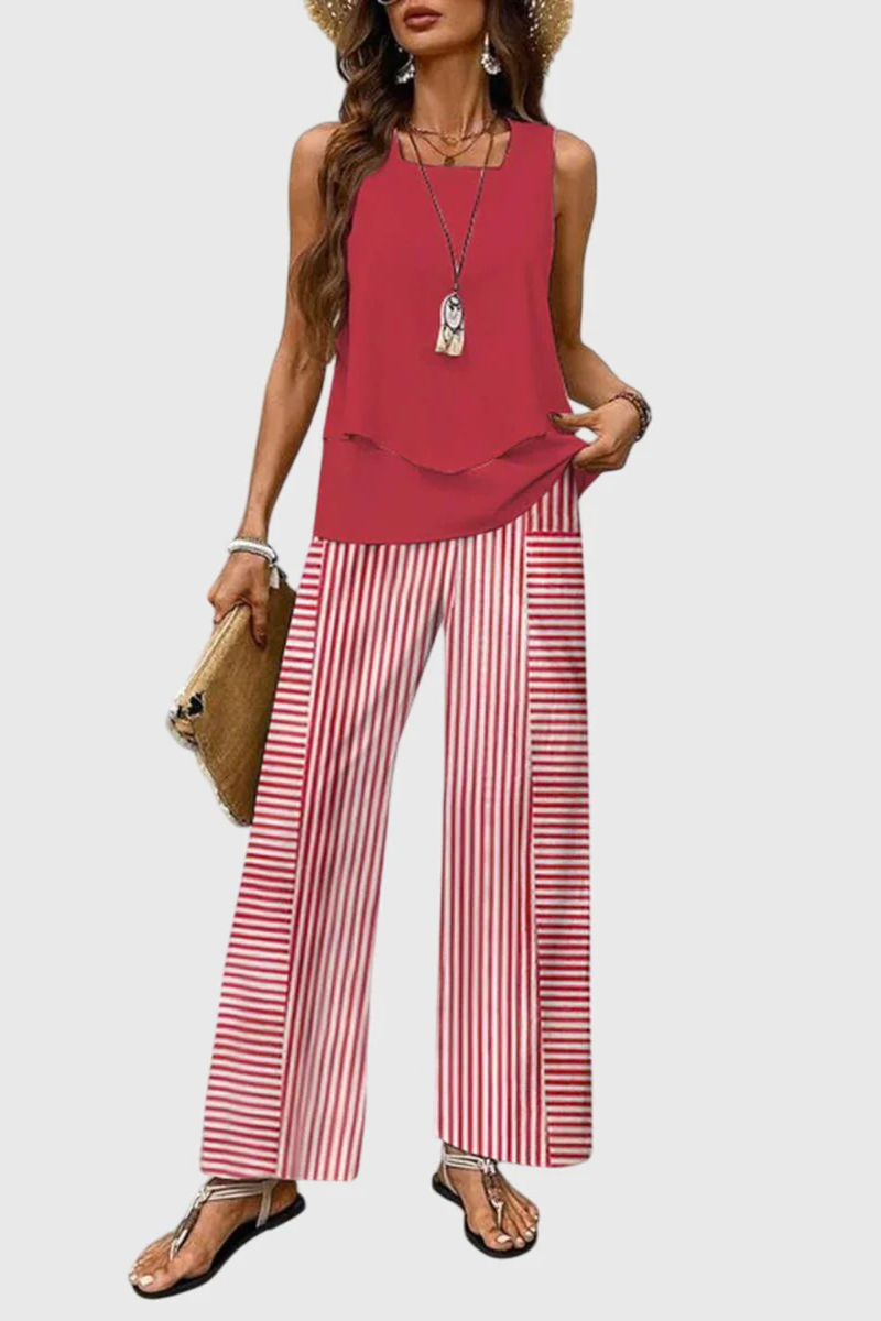 Sophie Women's Wide Leg Trousers - flat lay