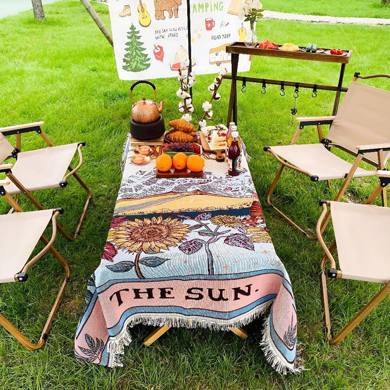 Boho Sun Tarot Tapestry Blanket
