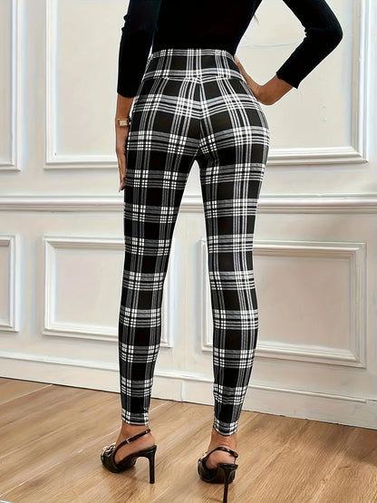 Odette Women's Plaid Leggings - close-up detail