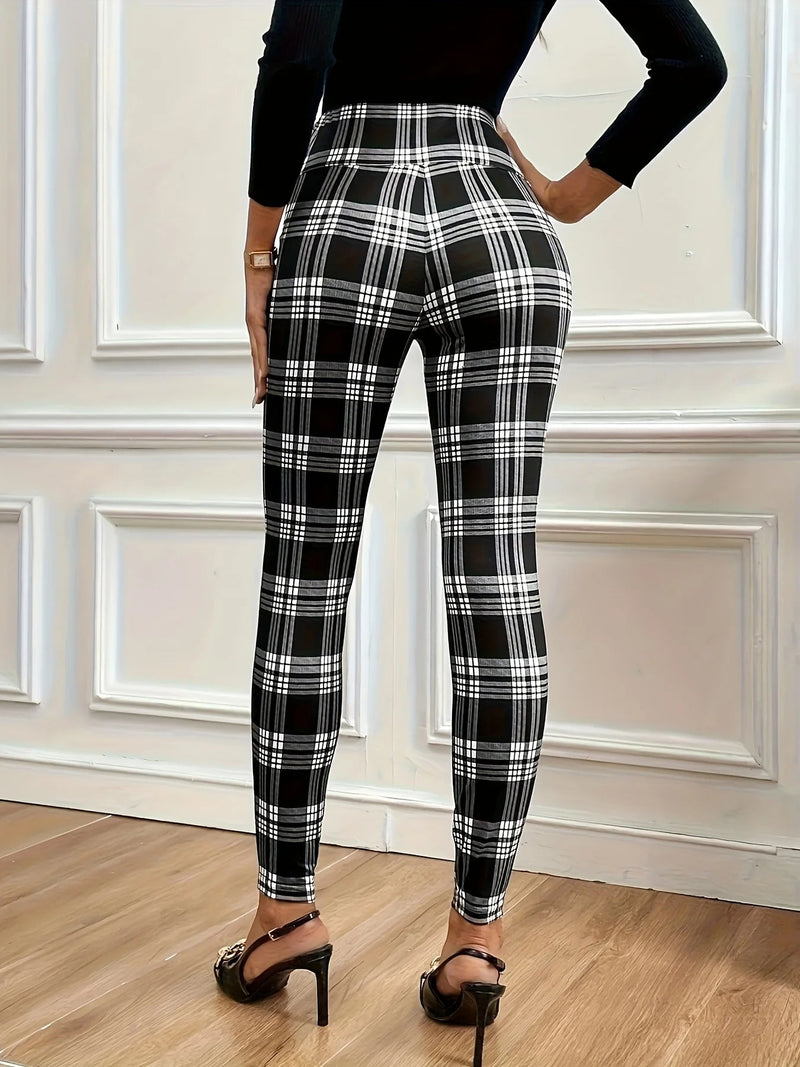 Odette Women's Plaid Leggings - close-up detail