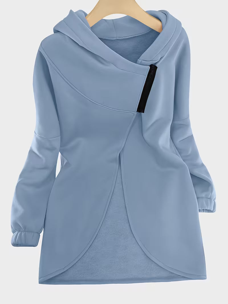 Mira Women's Asymmetric Hoodie - close-up detail