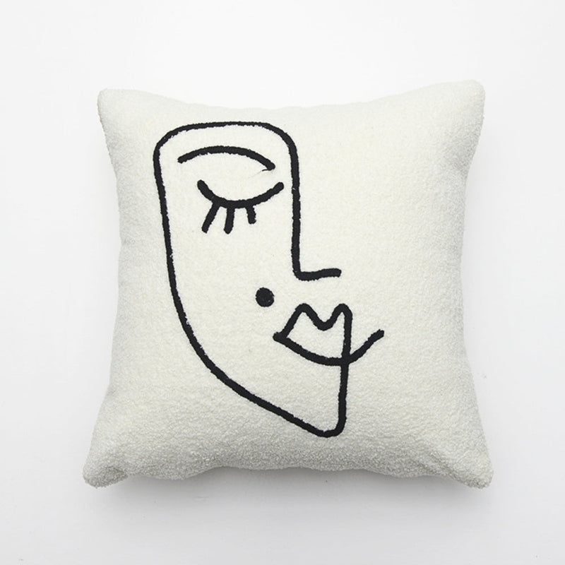 River Abstract Face Artistic Cushion Cover | Soft Cover, Living Room
