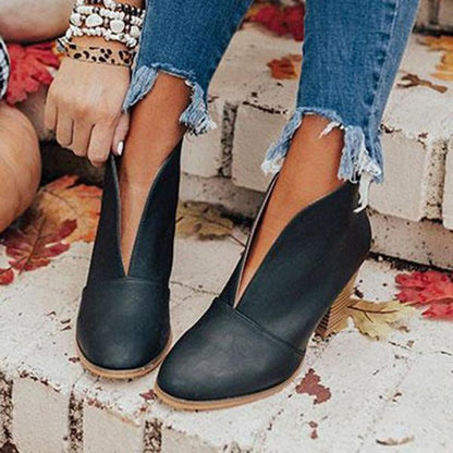 Odette Women's Chunky Heel Ankle Boots - styled view