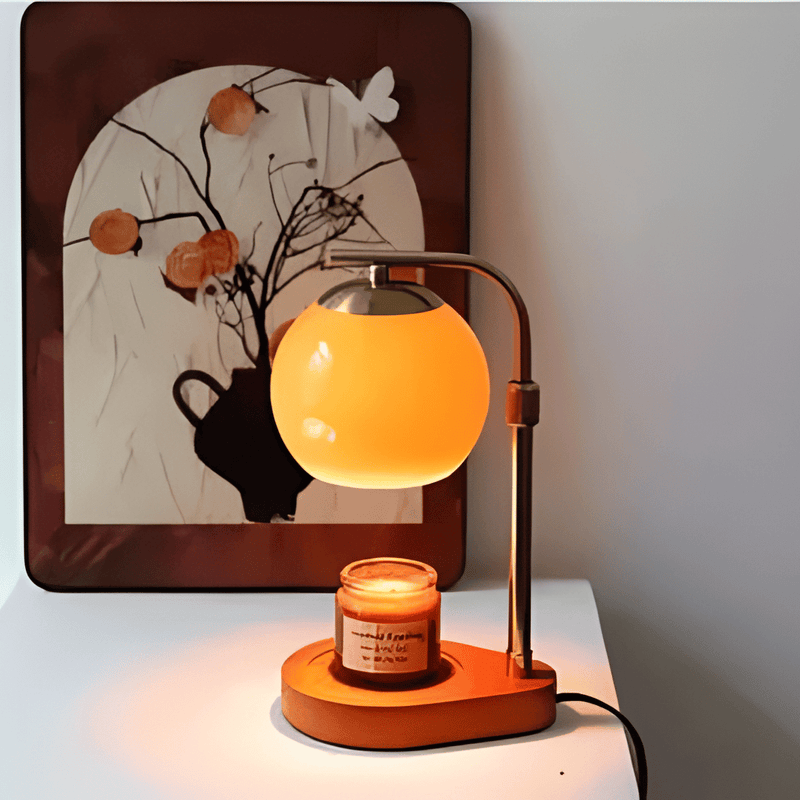AmberGlow | Elegant Retro Sculpted Glass Candle Warmer Lamp 2