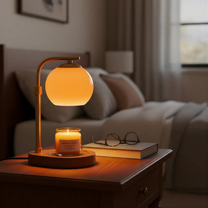 AmberGlow | Elegant Retro Sculpted Glass Candle Warmer Lamp 3