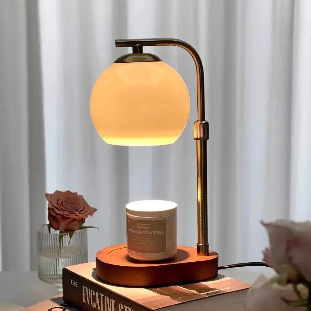 AmberGlow | Elegant Retro Sculpted Glass Candle Warmer Lamp 6