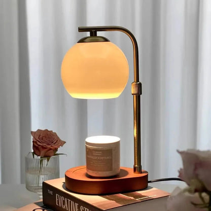 AmberGlow | Elegant Retro Sculpted Glass Candle Warmer Lamp 6