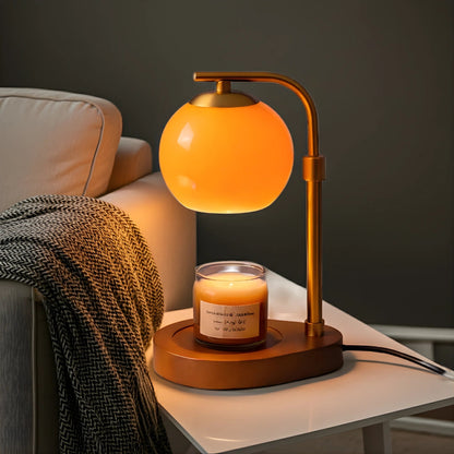 AmberGlow | Elegant Retro Sculpted Glass Candle Warmer Lamp 7