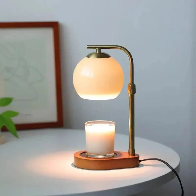 AmberGlow | Elegant Retro Sculpted Glass Candle Warmer Lamp 8