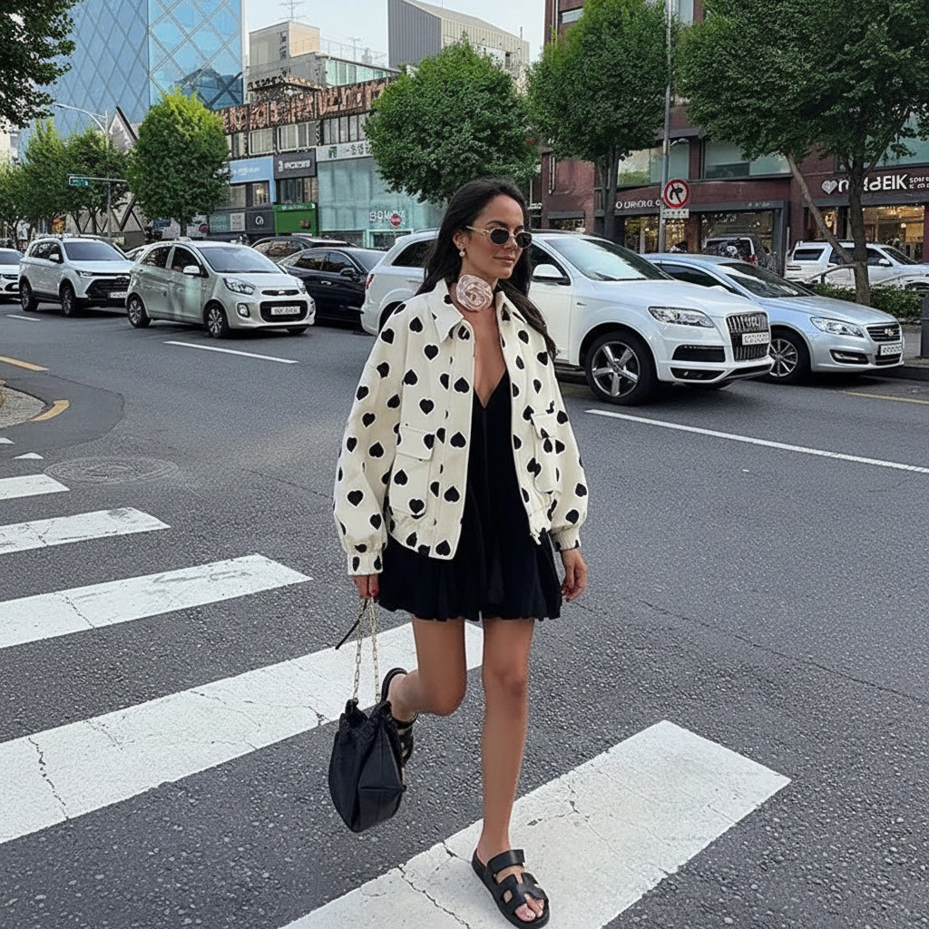 Ava Women's Coat | Polka Dot Design, Casual Winter Outerwear 2