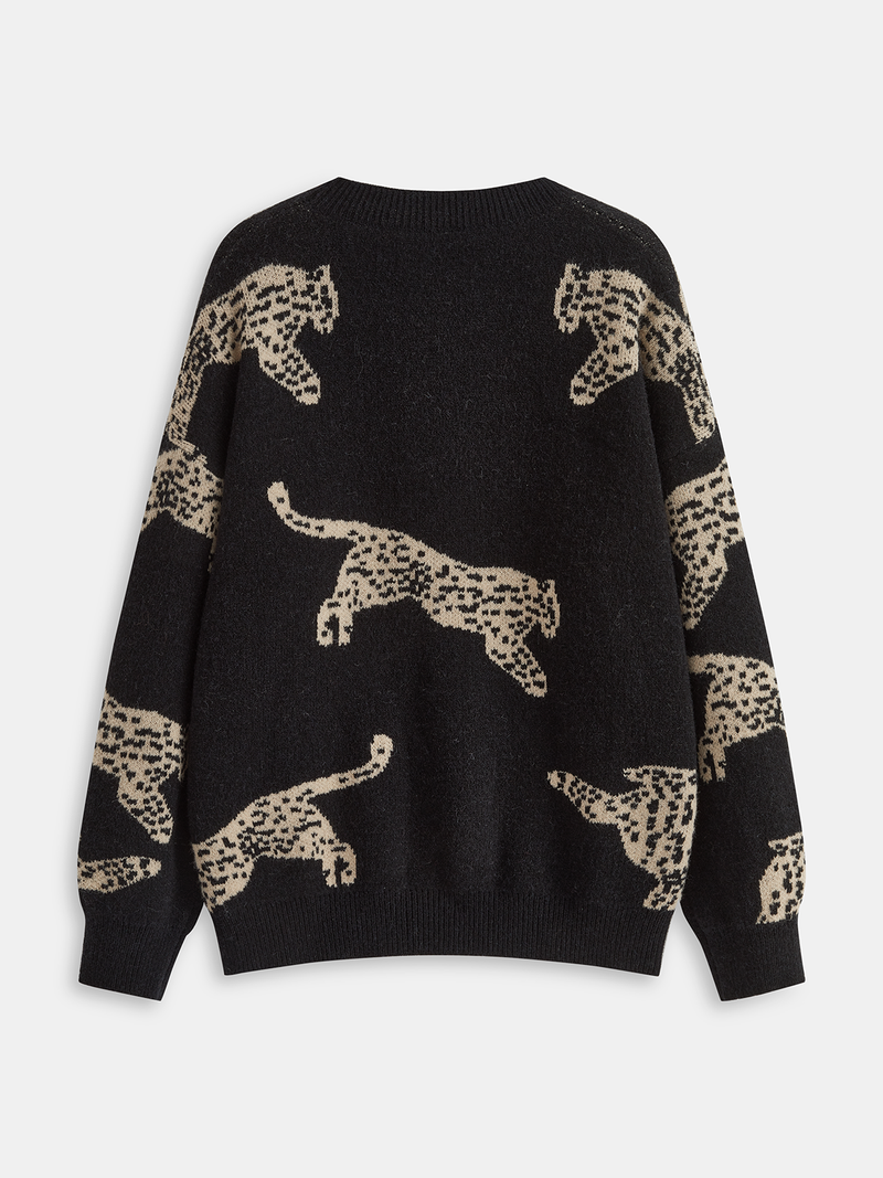 Talia Women's Leopard Sweater - styled view