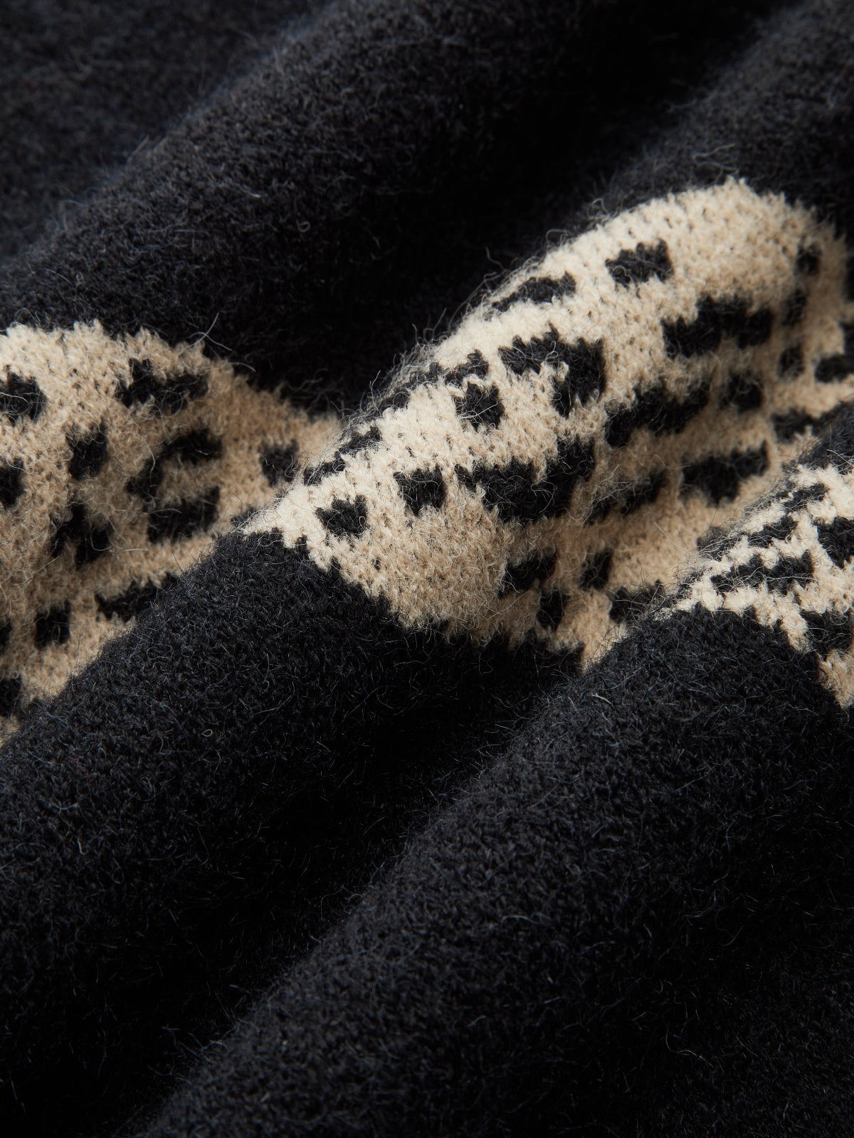 Talia Women's Leopard Sweater - fabric and finish detail