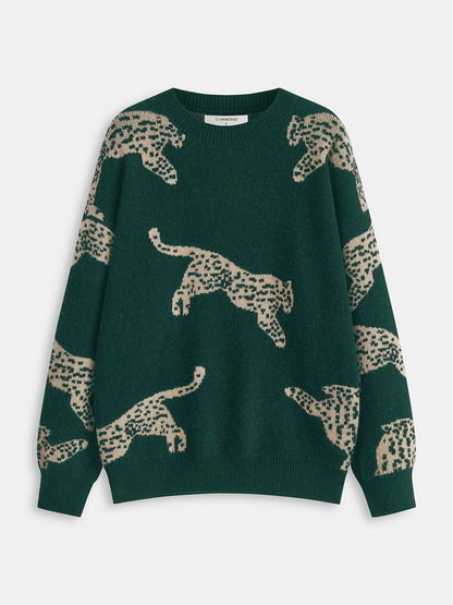 Talia Women's Leopard Sweater - shown in use