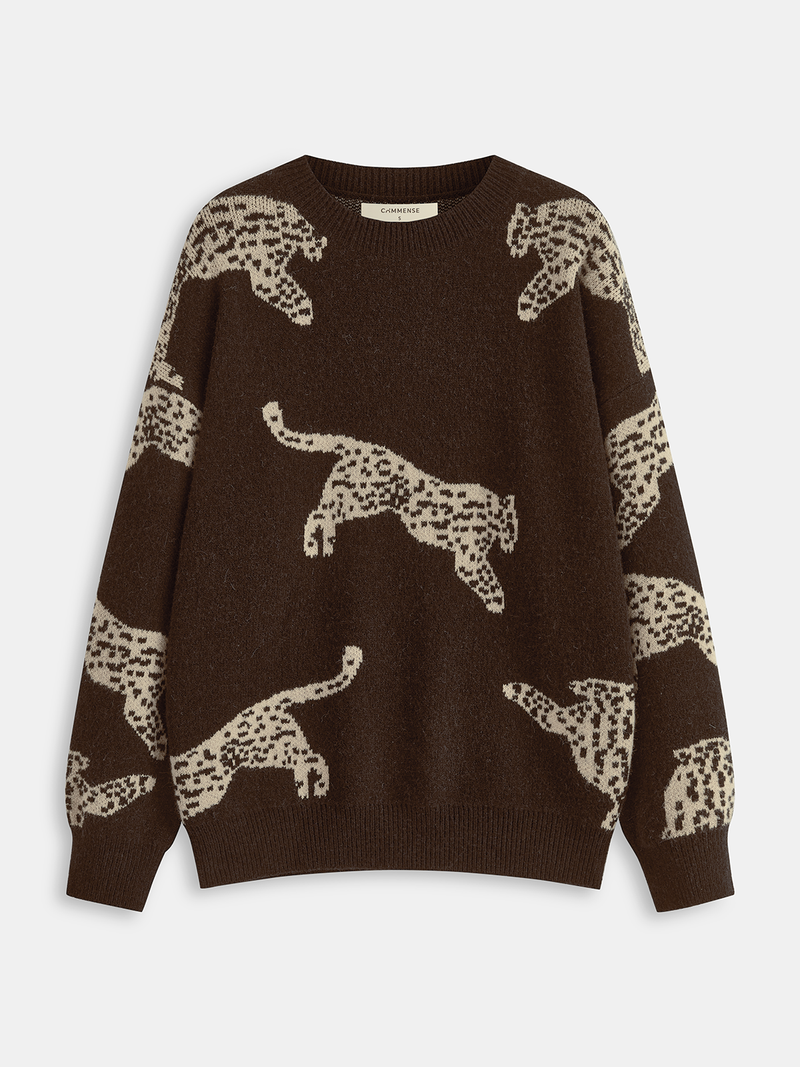 Talia Women's Leopard Sweater - full-length view