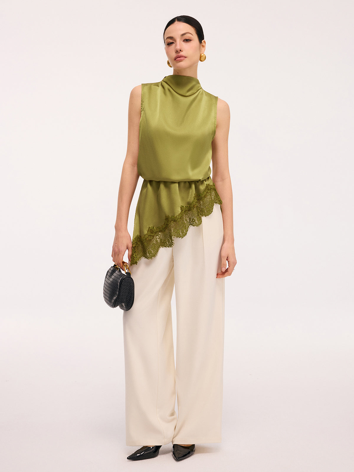 Maren Women's Satin Top - styled view