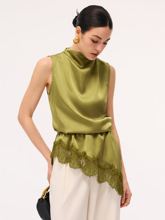Maren Women's Satin Top - front view