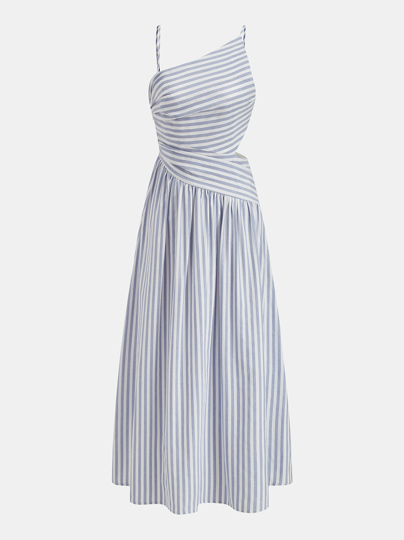 Nora Women's Asymmetric Maxi Dress - fabric and finish detail
