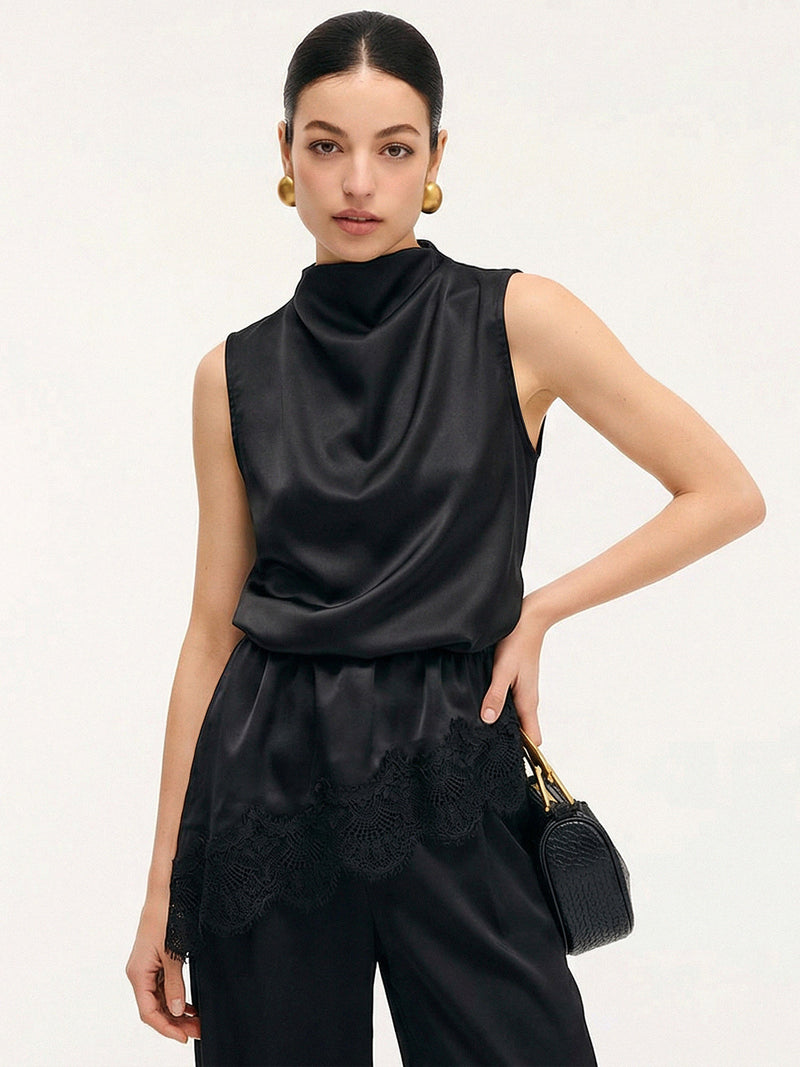 Maren Women's Satin Top - styled view
