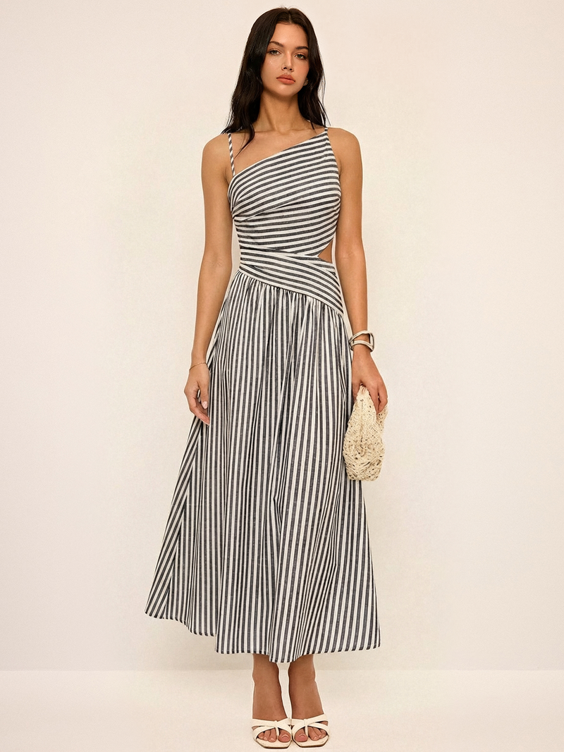 Nora Women's Asymmetric Maxi Dress - flat lay