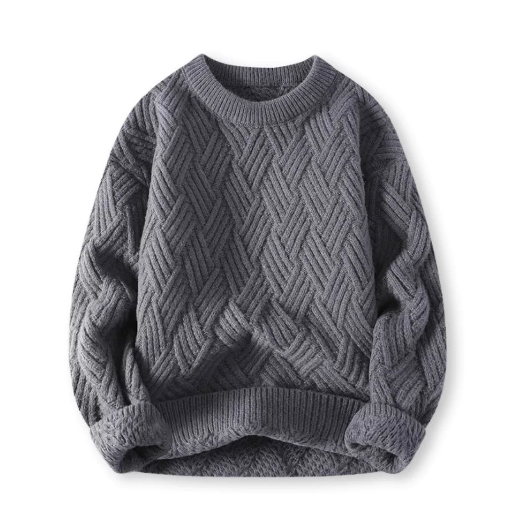 Finnian Men's Sweater - fabric and finish detail