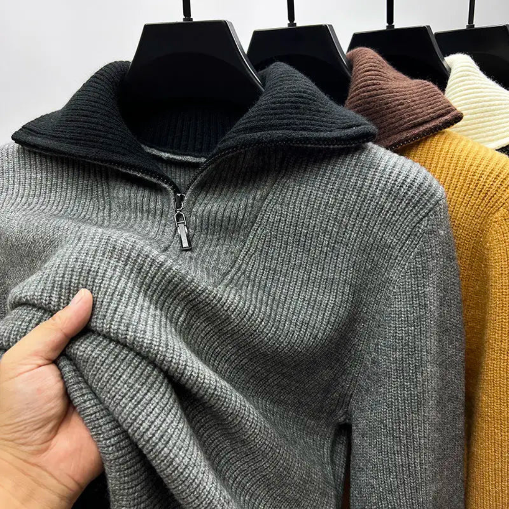 Felix Men's Ribbed Knit Sweater - styled view