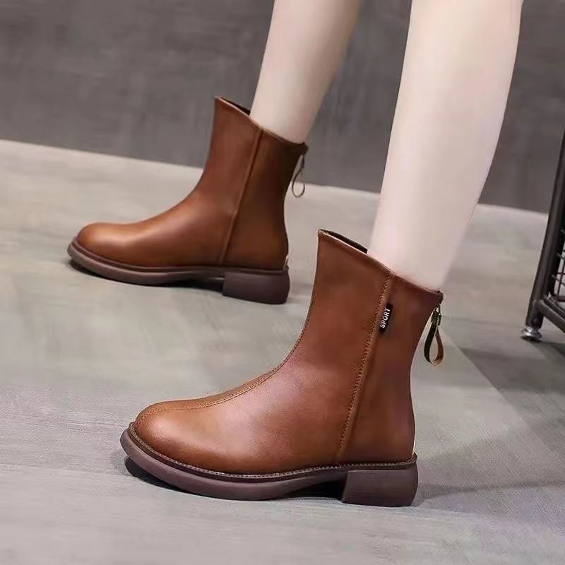 Edith Women's Chunky Heel Boots | Zipper