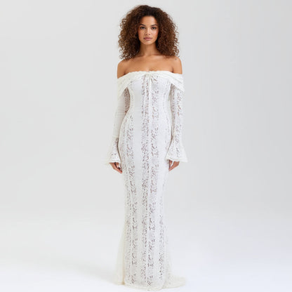 Lisette Women's Maxi Dress | Floral Lace, Off Shoulder