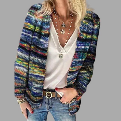 Lumi Women's Striped Cardigan - styled view