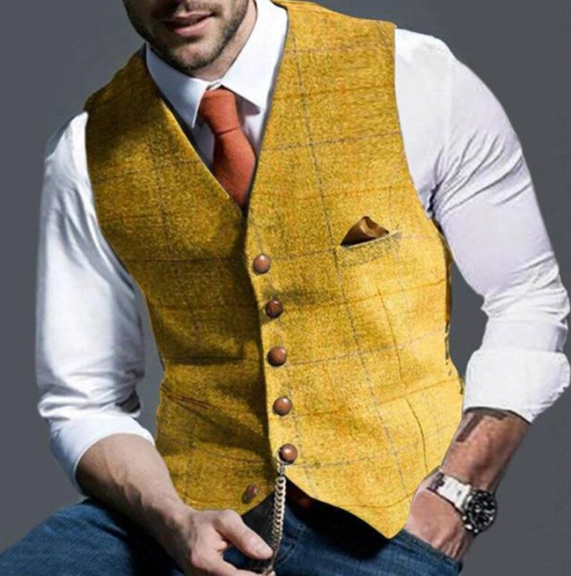 Jasper Men's Dress - fabric and finish detail
