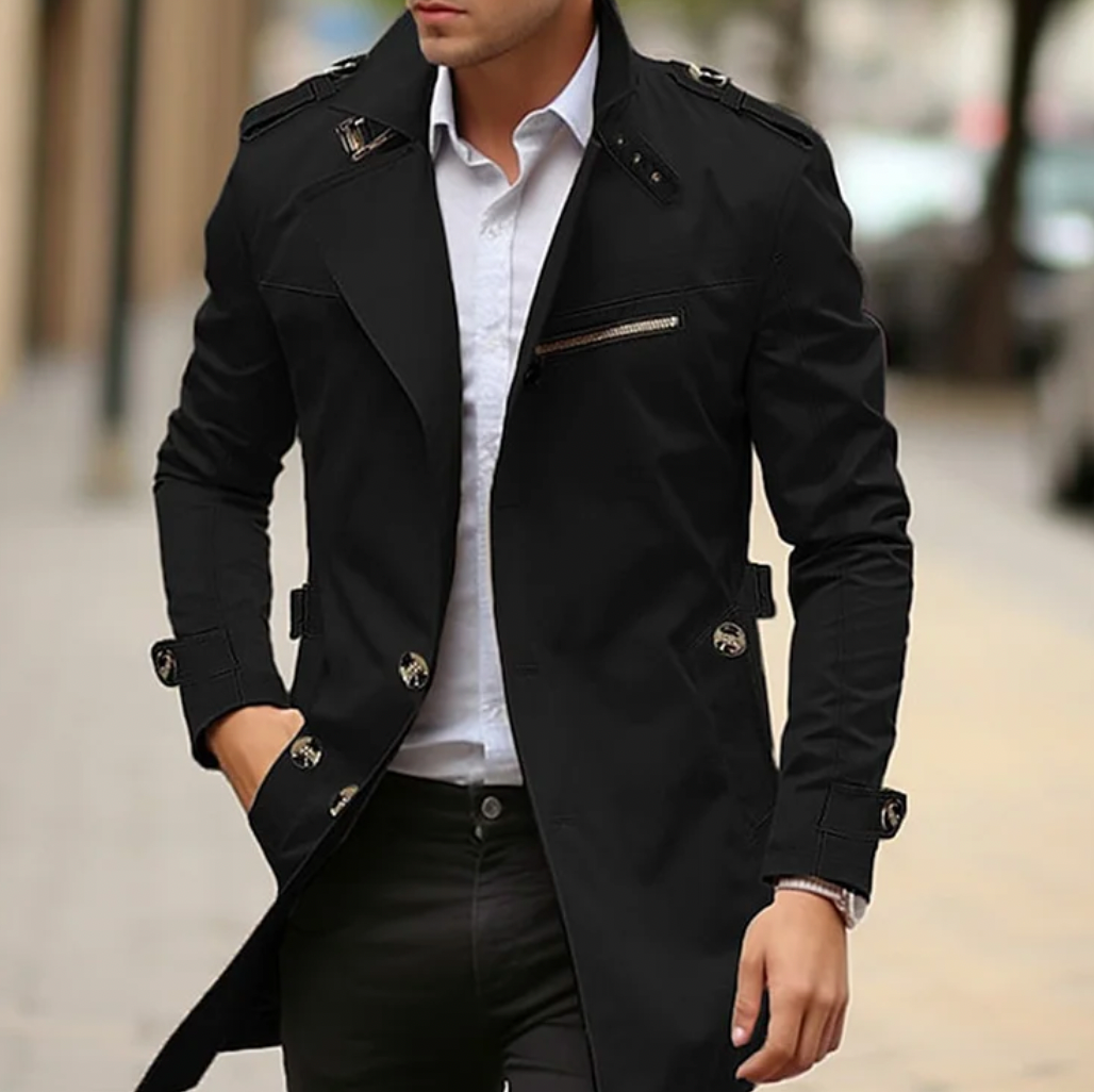 Theo Men's Trench Coat - styled view