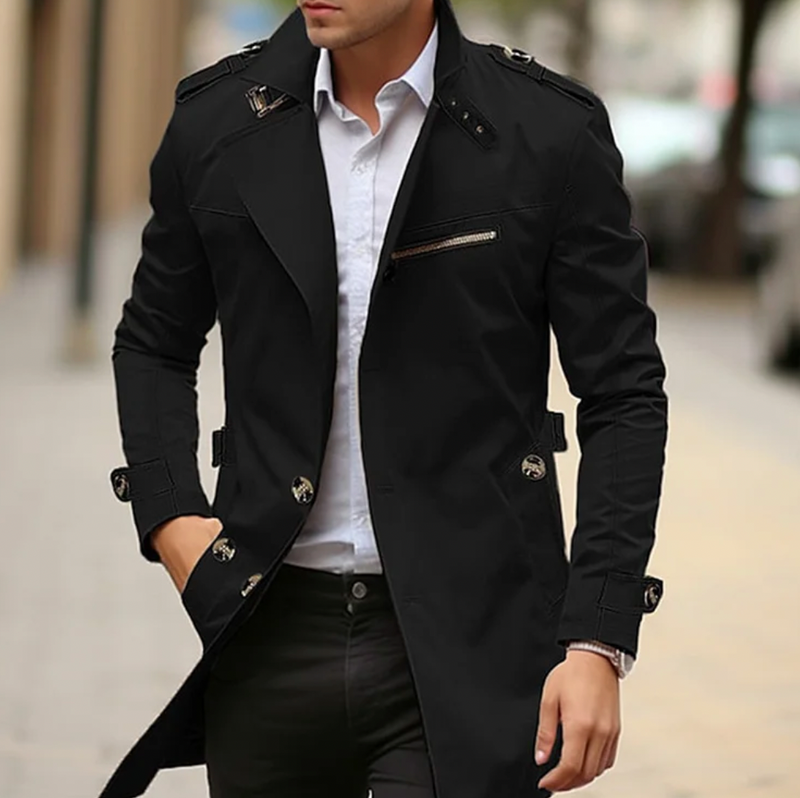 Theo Men's Trench Coat - styled view