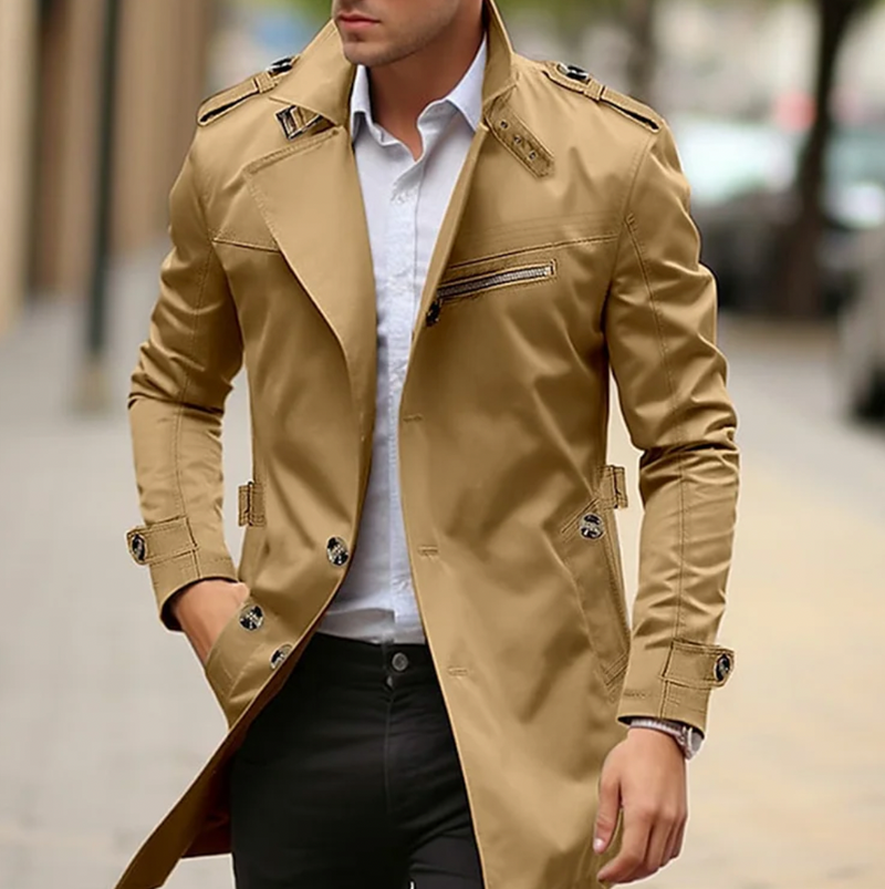 Theo Men's Trench Coat - full-length view