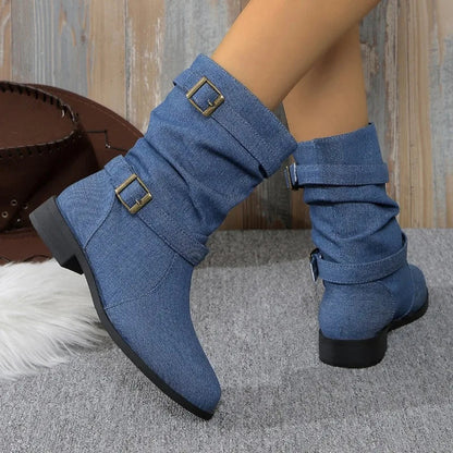 Darcy Women's Block Heel Ankle Boots - full-length view