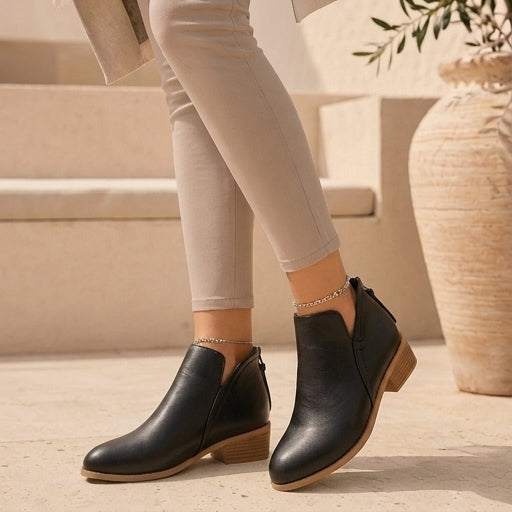 Elise Women's Suede Ankle Boots - fabric and finish detail