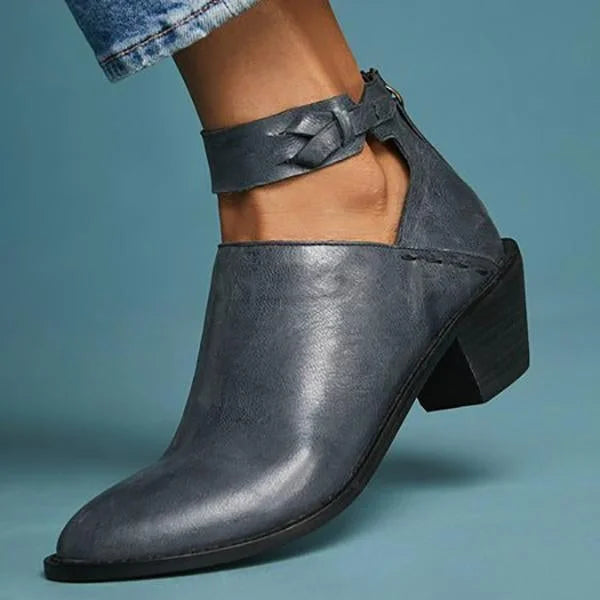 Iris Women's Block Heel Ankle Boots - styled view