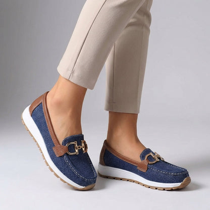 Mabel Women's Suede Loafers - fabric and finish detail
