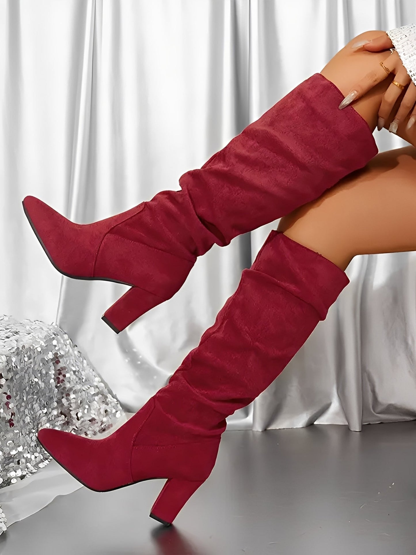 Zadie Women's Block Heel Boots - flat lay