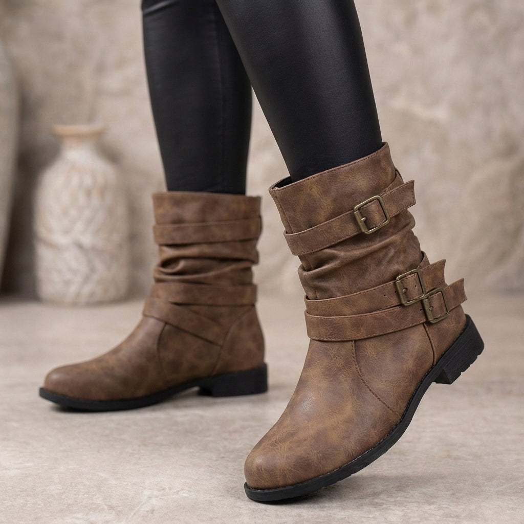 Juliette Women's Block Heel Ankle Boots - full-length view
