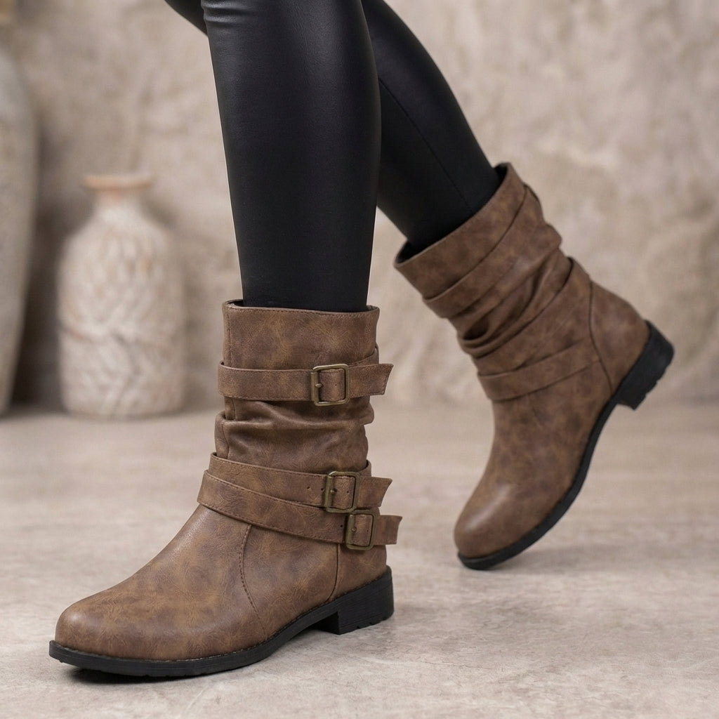 Juliette Women's Block Heel Ankle Boots - flat lay