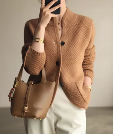 June Women's Cable Knit Cardigan - front view