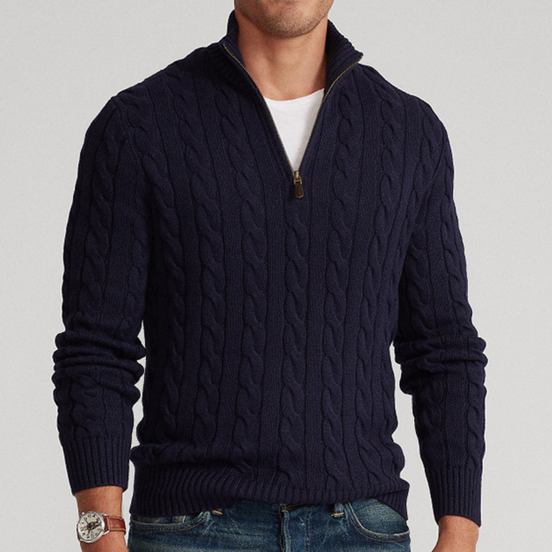 Rhys Men's Cable Knit Sweater - back view