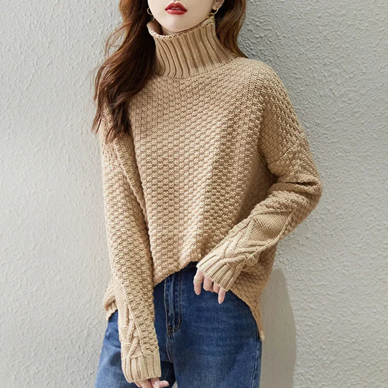 Jolie Women's Cable Knit Sweater - back view